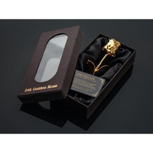 Factory Wholesale 24K Gold Foil <b>Rose</b> Real Natural <b>Rose</b> Dipped in Gold Electroplated Golden <b>Rose</b> Flower with Customized Logo - Product Image 3