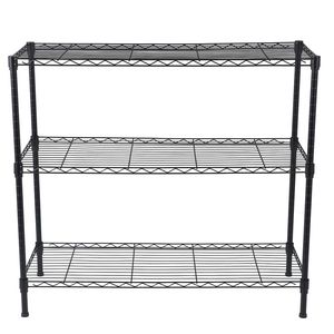 Scaffale a 3 livelli nero con piedini regolabili, capacità di carico di 160 kg per ripiano, ripiani regolabili - Product Image 3