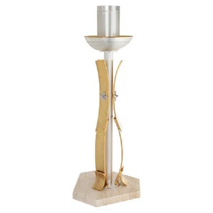 Élégant chandelier doré avec base cannelée et dessus rond pour la décoration intérieure, en laiton, fait main, design durable, pour église - Product Image 3