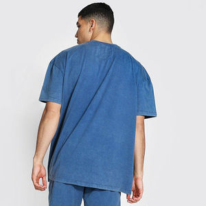 Hot Selling Oversized Acid Washed Cotton Tee for Men Heavyweight Drop Shoulder Cropped Fit Vintage T-Shirt For Men - Product Image 6