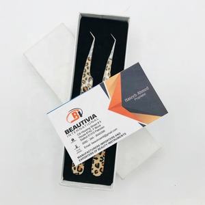 แหนบต่อขนตาเคลือบกระดาษ45องศาทำจากสเตนเลสปลายแหลมพร้อมโลโก้ออกแบบได้ตามต้องการสำหรับการใช้ขนตา - Product Image 5