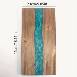 Planche à découper rectangulaire en acacia de luxe, planche à découper décorative pour la cuisine, planche à découper artisanale pour la préparation des aliments, durable, passe au lave-vaisselle, idéale pour servir - Product Image 2