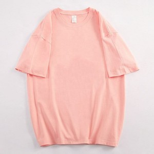T-shirt en coton à manches courtes et col rond pour femme, coupe ample, couleur unie, respirant, style décontracté printemps-été, personnalisable OEM ODM - Product Image 1