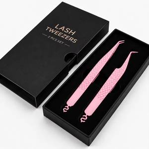 Morje Surgical Pink Stainless Steel 10mm <b>Eyelash</b> Tweezers with Smooth Tip Precision Tool for Lash <b>Application</b> - Product Image 5