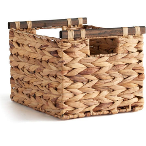 Cesta de Jacinto de Agua Natural Única, Ideal para Organizar, Cesta Rústica Sostenible y Económica al por Mayor para Decoración del Hogar - Product Image 1