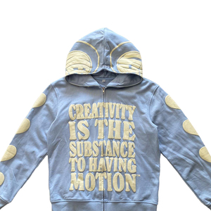 Sudadera con Capucha Rosa con Cierre, Unisex, Oversize, Diseño de Letras con Estampado Puff, Transpirable, Estilo Urbano, Sudadera con Capucha para Otoño - Product Image 6
