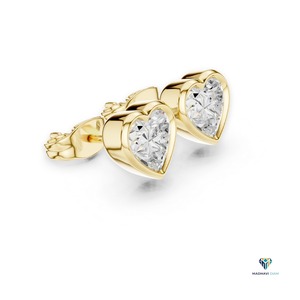 Ensemble de bijoux en or jaune 2,50 carats avec diamants de laboratoire en forme de cœur, serti clos en or 14 carats, comprenant un pendentif cœur et des boucles d'oreilles clous, bijoux fins - Product Image 4