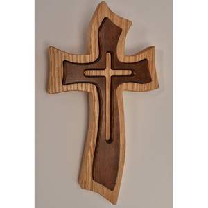 Croix en bois élégante pour la méditation sur la prière et la foi, plaque en bois pour réflexions spirituelles - Product Image 2