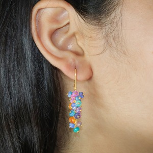 Pendientes de Plata de Ley 925 con Cuentas de Piedras Multicolores y Baño de Oro, para Mujer, Ideales para Compromiso, Fiesta o Boda - Product Image 2