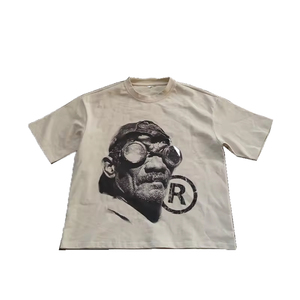 เสื้อยืดทรงบ็อกซี่โอเวอร์ไซส์ ยูนิเซ็กซ์ ผ้าคอตตอนหนา 100% สไตล์วินเทจ สตรีทแวร์ แฟชั่น ผู้ผลิตเสื้อยืดลายโลโก้ด้านหน้า - Product Image 1