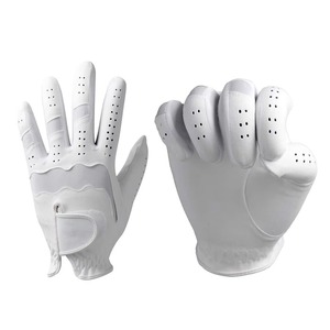 Premium Black Men's Golf <b>Gloves</b> <b>Moisture</b> Wicking for Adults with Genuine Leather & Spandex Fabric Superior Comfort Sports - Product Image 1