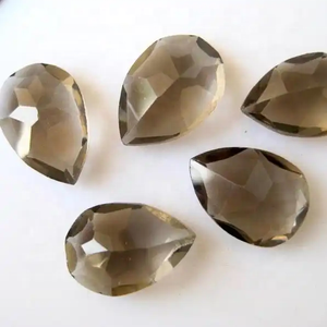 ลูกแพร์ผลึกควอตซ์ธรรมชาติขนาด6x9มม. ทรงหลังเรียบอัญมณีหลวมจากการตรวจสอบผู้ผลิต - Product Image 1