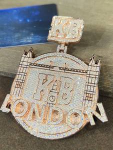 Colgante de Letra Personalizado con Moissanita VVS, Plata 925, Estilo Hip Hop, Certificado, Pasa Prueba de Diamante, Joyería - Product Image 2