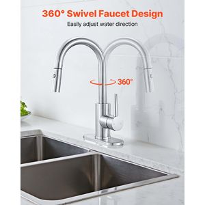 Rubinetto da cucina monocomando in nichel lucido con doccetta estraibile per camper, lavelli bar e bagni pubblici - Product Image 5