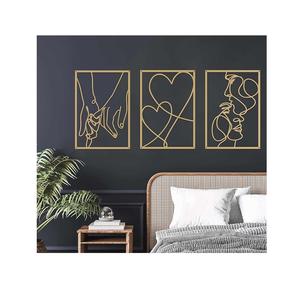 Decoración de pared artística ecológica de hierro para sala de estar, dormitorio, oficina, diseño moderno de escultura de metal para pared. - Product Image 1