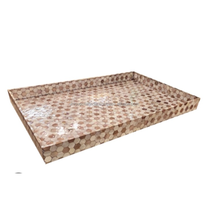 Nacre Incrustation Plateaux De Service À La Main Géométrique Plateau En Bois pour Boutique Décor À La Maison Vanité Bureau Organisateur En Gros - Product Image 6