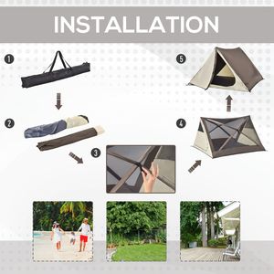Tente de camping automatique pour 2-3 personnes avec fenêtres de ventilation, matériau Oxford, imperméable et facile à installer, sac de transport inclus - Product Image 4