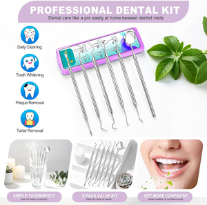 Dental Pick Teeth Cleaning Hygiene Kit | Stainless Steel Plaque Remover & Tooth Tartar Scraper Set with Storage Case - Product Image 4