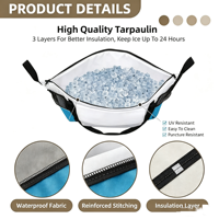 Sac isotherme pour poisson avec fond plat - Sac de pêche imperméable pour le transport des poissons