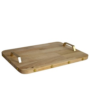 Plateau de service rectangulaire en bois massif avec finition naturelle, design minimaliste, durable, pour la cuisine - Product Image 4