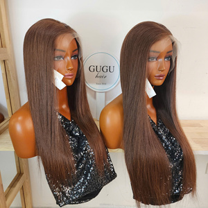 Wholesale 100% Vietnamese Remy Human <b>Wig</b> Closure Transparent for Lace for Dark Root Long Length Straight <b>Deep</b> <b>Wave</b> No Tangle - Product Image 4