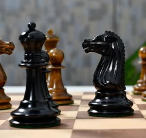 Échecs Staunton Soviétiques Vintage 1887, Pions Lourds en Ébène et Bois de Buis Ancien, Meilleur Prix - Product Image 1