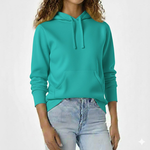 Sudadera con capucha clásica de invierno 2026 para mujer, talla grande, transpirable, estampada, de secado rápido, con forro polar frontal, personalizable - Product Image 1
