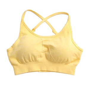 Ensemble de yoga 2 pièces respirant, taille élastique mi-haute, texturé, sans couture, avec soutien-gorge rembourré, grande taille, en Spandex/Nylon, pour le sport - Product Image 3
