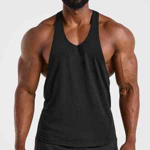 <b>Men's</b> O-Neck <b>Black</b> <b>Tank</b> <b>Top</b> 100% Cotton Breathable Casual Knitted Solid Color Sleeveless Workout Wear - Product Image 2