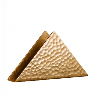 Porte-serviettes en métal plaqué or avec un design martelé élégant, parfait pour la maison, la cuisine, la vaisselle et le rangement élégant des serviettes. - Product Image 1