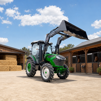 Tracteur 4x4 de 80 CV avec cabine climatisée, système hydraulique robuste, capacité de levage élevée et travaux agricoles modernisés