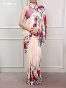 Elegant Look Top Quality <b>Satin</b> Silk with Printed Design Saree-<b>Blouse</b> Collection Supplier from Surat Woman Fashion Manufacturer - Product Image 2
