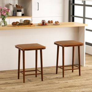 Set of 2 25.5 Inch Barstools with Comfortable Cushion and <b>Footrest</b> for Home or Commercial Use - Product Image 3