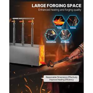 Horno de Propano Portátil de Gran Capacidad, 2600 Grados Fahrenheit, 3 Quemadores, Forma Cuadrada, Acero Inoxidable, Herramientas de Forja a Gas, Herrero - Product Image 3