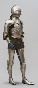 Armadura medieval de la mejor calidad, tipo Sugarloaf, en acero dulce de calibre 18, con acabado pulido, tamaño completo, aproximadamente 7 pies, con acabado pulido. - Product Image 4