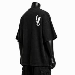 Oversized Men's Cotton Heavyweight Acid Wash Front Logo Loose Fit Vintage Streetwear Eco-Friendly Short Sleeve Summer T-<b>Shirt</b> - Product Image 4