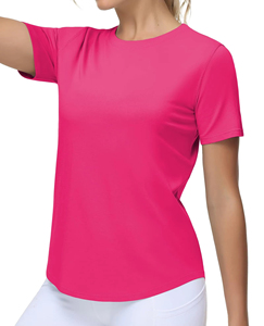 T-shirt de course pour femme, léger, respirant, 100% coton, coupe ajustée, pour la course à pied, la remise en forme, l'entraînement sportif - Product Image 4