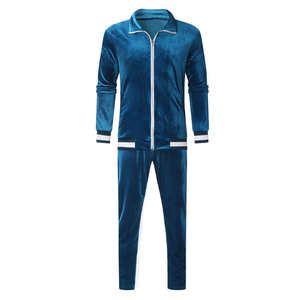 Ensemble de survêtement unisexe en velours personnalisable – Sweat-shirt et pantalon de jogging doux, coupe décontractée, deux pièces, tenue décontractée streetwear - Product Image 1