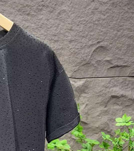 Camiseta Deportiva Extra Grande de Alta Calidad y Ecológica para Hombre, Mezcla de Poliéster/Algodón, con Logotipo Personalizado con Transferencia de Diamantes de Imitación, Manga Corta - Product Image 3