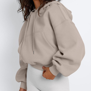 Sudadera con Capucha Corta para Mujer, 100% Algodón Grueso, con Logotipo Personalizado en la Parte Delantera, para Moda Urbana de Invierno - Product Image 6