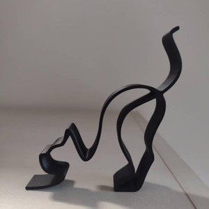 Escultura Artística de Gato Negro en Metal con Estructura de Alambre, Objeto Decorativo para Mesa, Perfecto para Decoración de Habitación Infantil, Adorno para Estante de Guardería, Venta al por Mayor desde India - Product Image 1