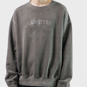 Sweat-shirts décontractés pour hommes en molleton bouclette 100% coton, respirants, écologiques, avec broderie personnalisée effet vieilli et délavage acide, pour l'hiver et le style urbain - Product Image 2
