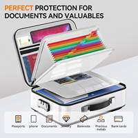Boîte de rangement portable ignifuge pour documents avec serrure, étui de sécurité étanche pour ordinateurs portables, passeports et certificats, pour la maison et les voyages