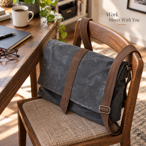 Bolso Bandolera de Lona con Cierre de Hebilla para Hombre |   Bolso de Hombro Grande Informal para el Trabajo Diario, Viajes y Uso Cotidiano - Product Image 4