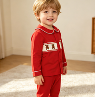 Ensemble de vêtements pour enfants Jiefute personnalisé, broderie d'ours, tenue pour garçon, chemise à manches longues et pantalon, 2 pièces