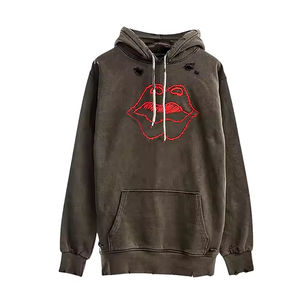 เสื้อฮู้ดดี้ผู้ชายแบบสวมหัว ปักลายวินเทจแบบใหม่ ผ้าฝ้ายฟลีซ 100% มีกระเป๋า เหมาะสำหรับฤดูหนาว - Product Image 1