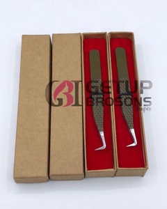 GETUP BROSONS IMPEX Nouvelle pince à épiler professionnelle de haute qualité pour cils, avec revêtement en poudre marron, pointe diamantée argentée à 90 degrés et volume de poignée optimisé - Product Image 1