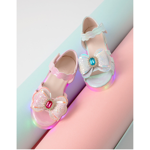 OZKIZ Korean Kids Summer Ribbon Sandals Open Toe <b>with</b> <b>Bow</b> Decoration Fashionable Wholesale for Children 2-6 Years - Product Image 1