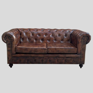 Mejor sala de estar Vintage 2 plazas marrón oscuro cojín Chesterfield cuero sofá Chesterfield restaurante sofá Vintage sofá 2024 - Product Image 3