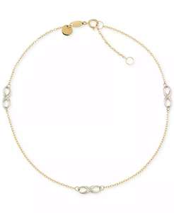 Cavigliera bicolore di Design infinito in oro 14k e oro bianco 14k | Machy's - Product Image 1